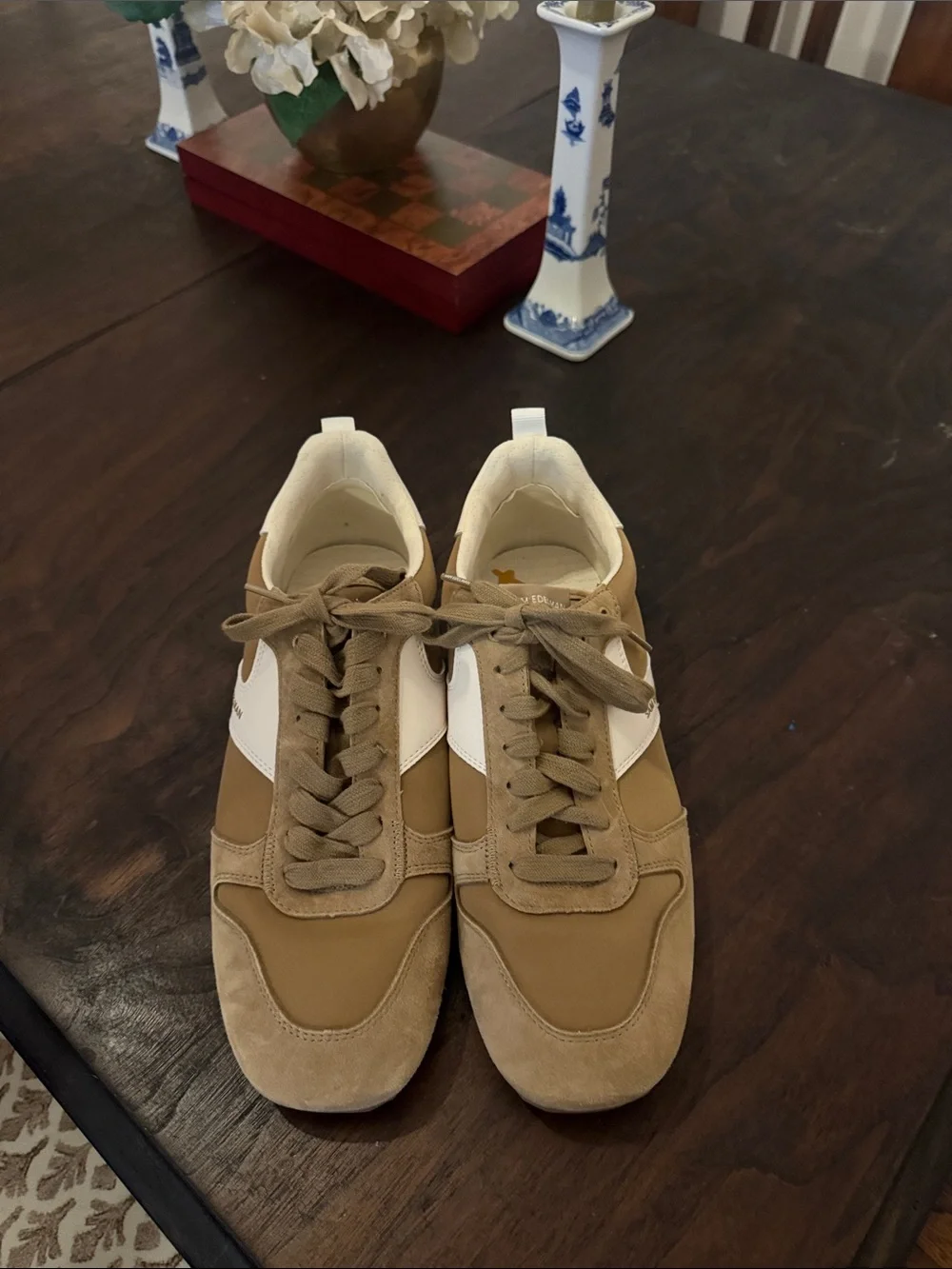 Sam Edelman Tan and White Women's Sneakers
